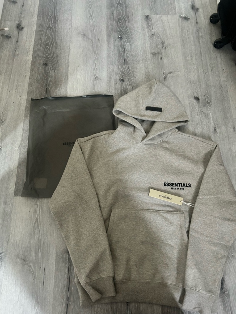 Essentials Men's Light Grey Logo Pullover Hoodie